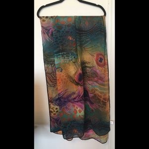 Chiffon Rainbow Peacock Scarf